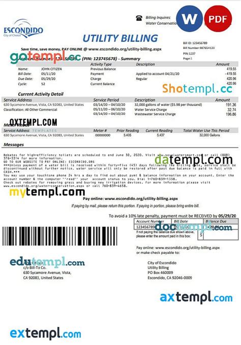 escondido utility billing